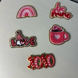 Handmade Women’s Knit Cap with Valentine’s Day Appliqué